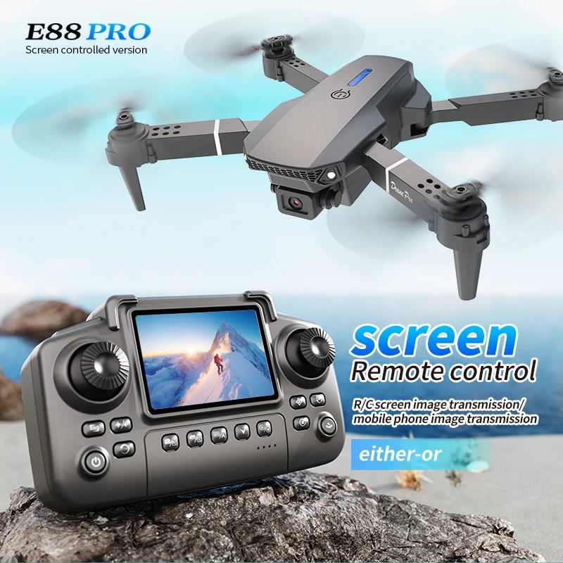 Drone Photogrammetry - Drone Profissional E88 PRO com Tela,